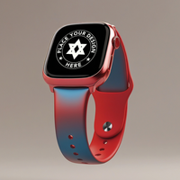 Smartwatch mockup with touch screen display for realistic UI presentations. High-resolution watch mockup for wearable device showcases and fitness band displays. psd