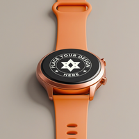 Elegant smartwatch mockup for interface design presentations. Use this watch mockup for wearable technology and smart tracker UI previews. psd