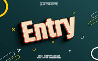 3D text effect Entry with editable word psd