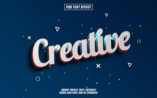 3D text effect design Creative with colorful psd