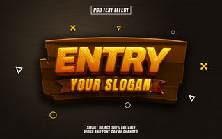 3D entry text effect design, editable slogan psd