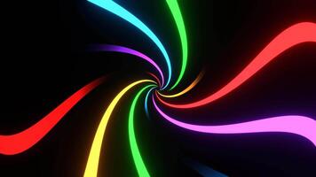 Multicolor Neon Curves Moving in Circle Background VJ Loop in 4K video