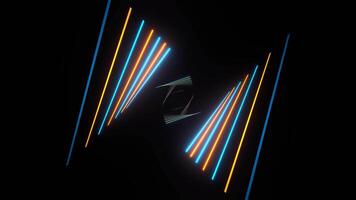 Orange and Cyan Neon Rays Moving Background VJ Loop in 4K video