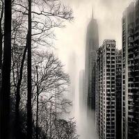 Dense Fog Rolling Over a Quiet and Tranqui photo
