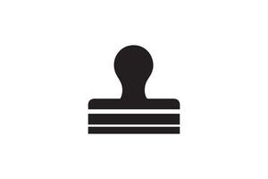 A black and white icon of a stamp vector