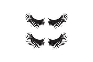 Two black eyelashes on a white background vector
