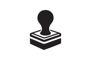 A black and white stamp on top of a box vector