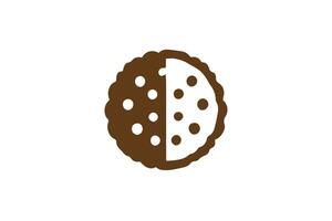 A brown and white logo for a cookie vector
