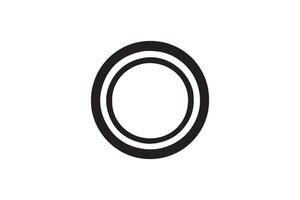 A black and white oval with a white border vector