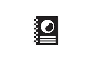 A black and white image of a notebook vector