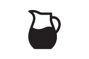 A black and white illustration of a pitcher of liquid vector