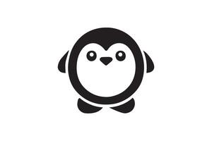A black and white penguin icon on a white background vector