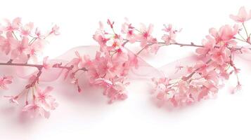 A pink flower is shown on a white background photo