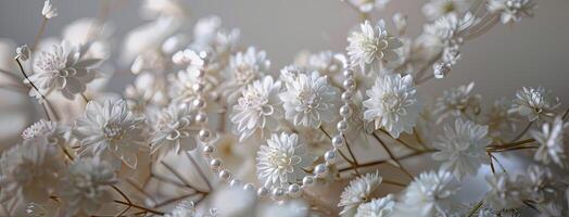 A bunch of white flowers photo