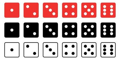Icon Set of dice with six cube faces vector