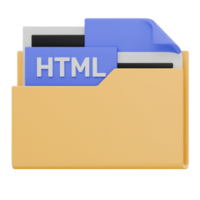 3D HTML File Folder Format Icon png
