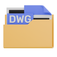 3D DWG File Folder Format Icon png