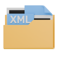 3D XML File Folder Format Icon png