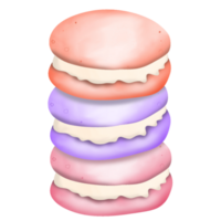 A stack of colorful macarons on a transparent background png