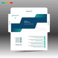 A business card template with a blue and green design vector