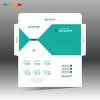 A business envelope with a green and white design vector