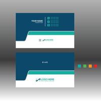 A business card with cyan and green color vector