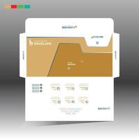 A business envelope with a gold and brown design vector