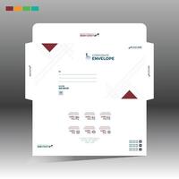 business envelope with a red and white design vector