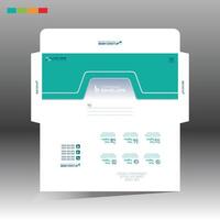 envelope with a green and white design vector