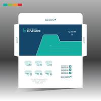 envelope with a blue and green design vector