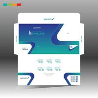 envelope template with blue and green design vector