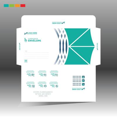 business envelope with four color