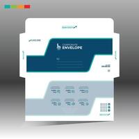 A business envelope with a blue and white design vector
