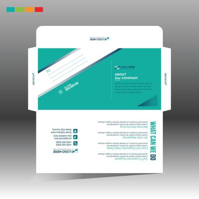 A business card template with a green background