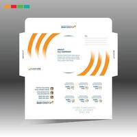 A business envelope with orange and white design vector