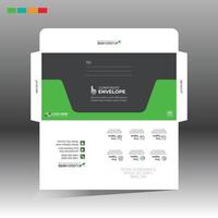 A business envelope with green and black design vector