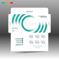 A business card with a green and white design vector