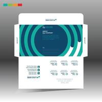 A business card with a blue and green design vector