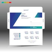 A envelope with a blue and white design vector