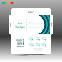 A business card with a blue and green design vector