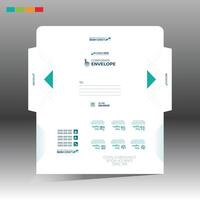 A business card with a green and white design vector