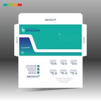 business envelope with a blue and green layout vector