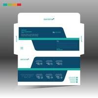 A envelope with a blue and green design vector