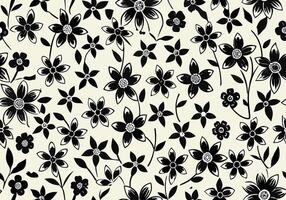 Black and White Floral Pattern Seamless Design Texture Background vector