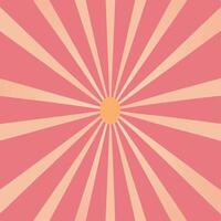 Pink and Peach Sunburst Radiating Rays Retro Background Design vector