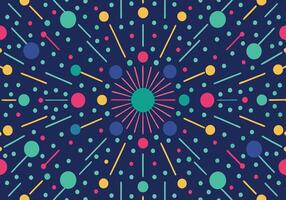 Vibrant Geometric Pattern with Circles and Lines on a Dark Background vector