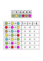 kids worksheet adding numbers based on the instructions. fun activities for kids vector