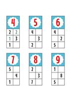Kids worksheet write the correct numbers to produce the numbers above. fun activity for kids. vector