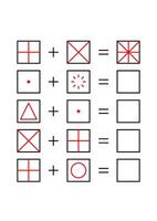 create combination lines. Education worksheet Printable A4 size. vector