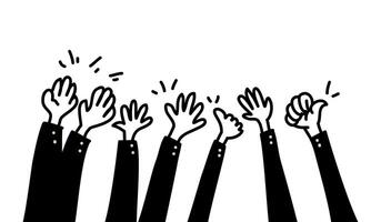 Hand drawn of hands clapping ovation. applause vector